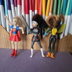 DC: Super Hero Girls supergirl katana bumblebee 2016 Mcdonalds set 3pc happy toy